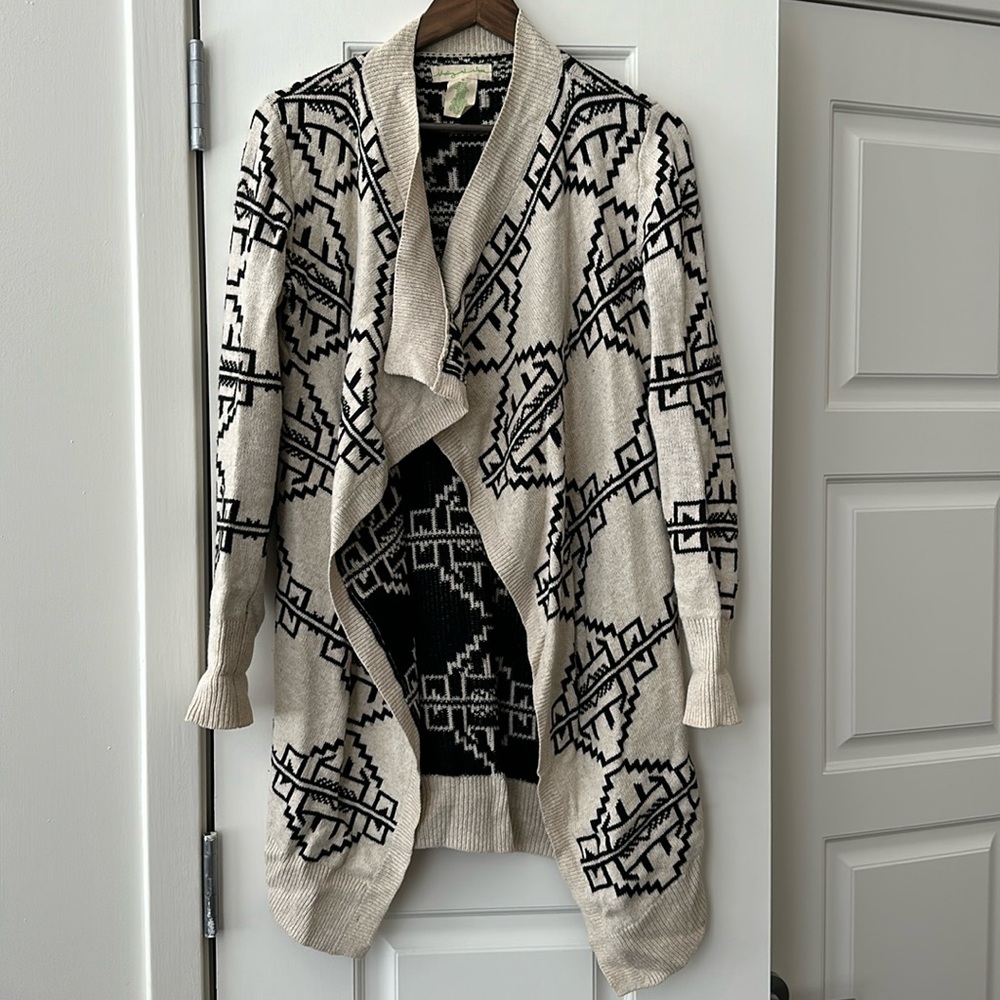 Urban Outfitters Cream & Black Long Sweater